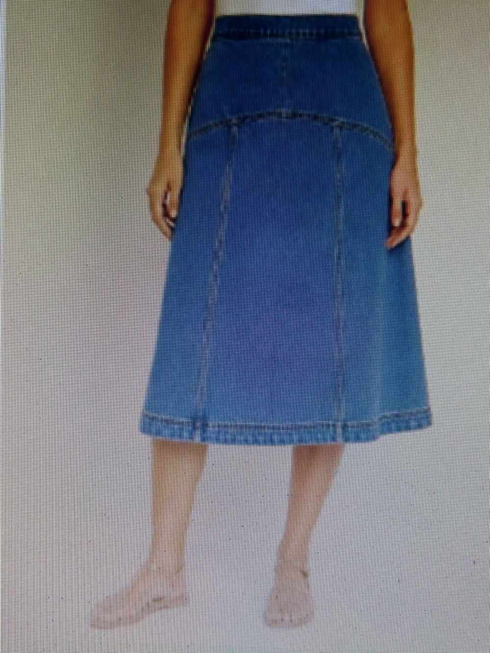 Cottagecore Old Navy Blue Denim Midi Skirt with Panel Seams